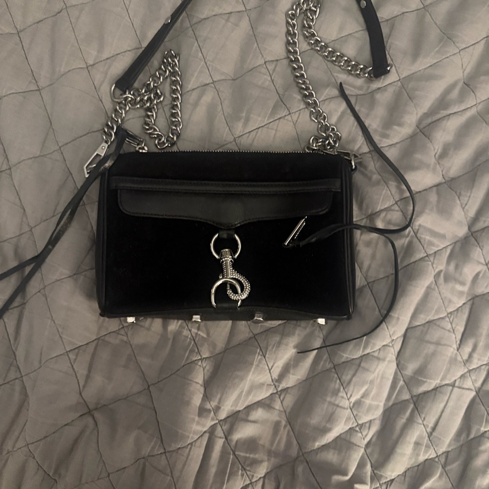 Rebecca Minkoff Black Crossbody Bag with Silver Chain